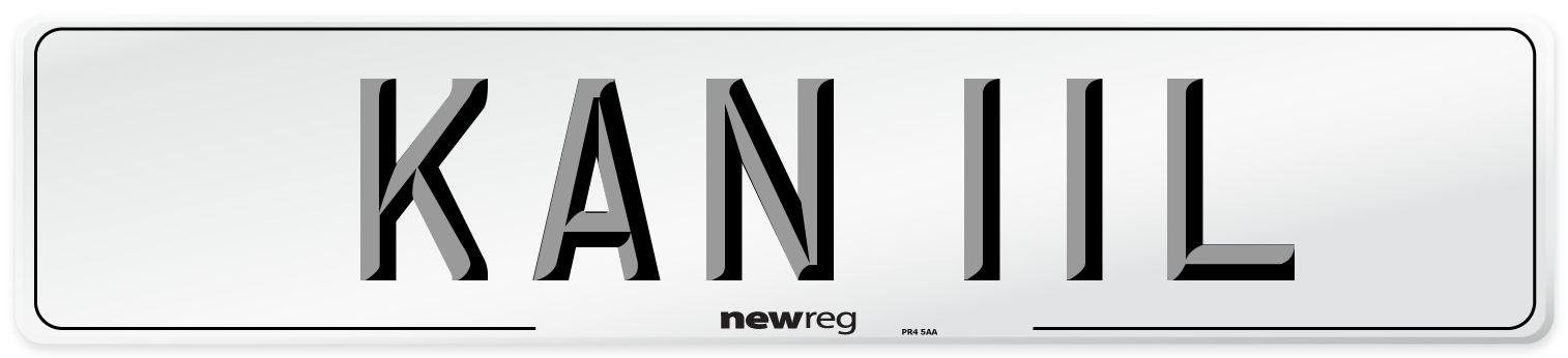 KAN 11L Number Plate from New Reg